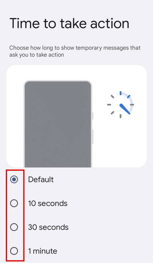 Select a new time-out duration